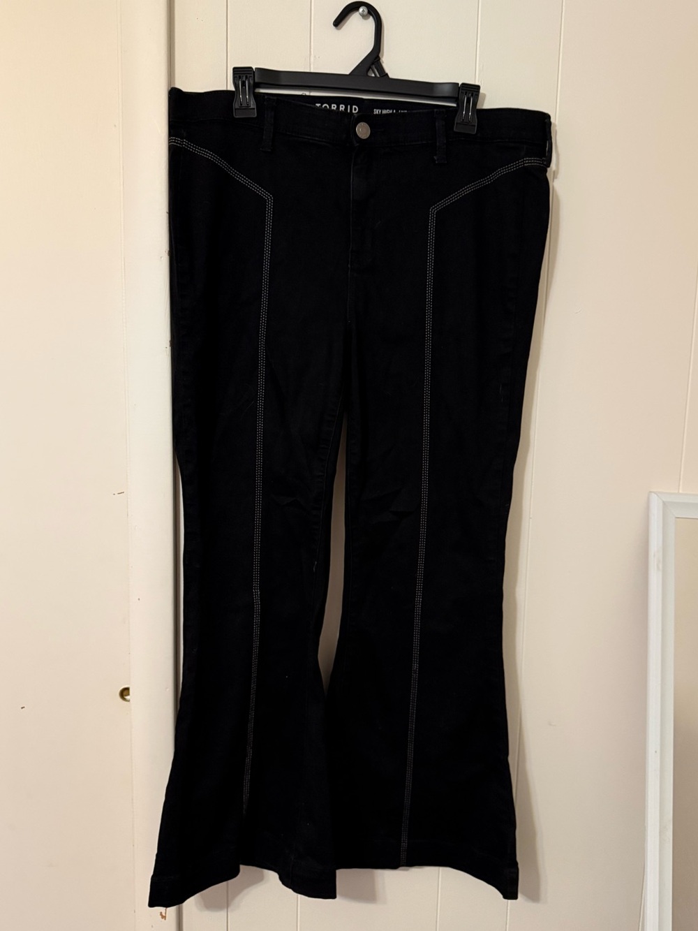 torrid Black Flare Pants with Contrast Topstitching